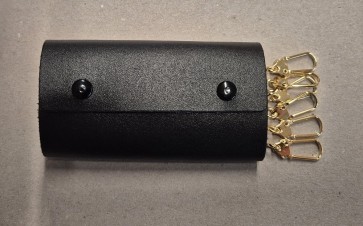 Schlüsseletui aus Leder mit 6 Karabinerhaken