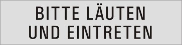 BITTE LÄUTEN UND EINTRETEN Aluminiumschild 27175-E