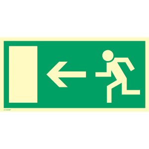 Fluchtwegschild Doppelseitig Aluminium 400x200mm, langnachleuchtend