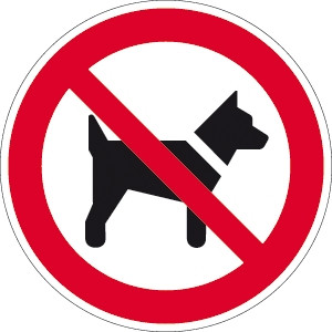 Verbotsschild Hunde verboten