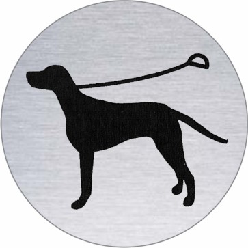 Hund anleinen Edelstahlschild 7284