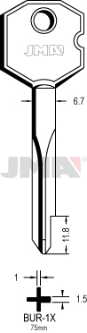 Schlüsselrohling - BUR-1X