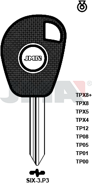 Transponder-Schlüsselrohling - TP00SIX-3.P3