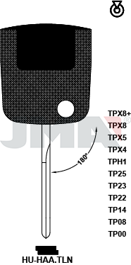Transponder-Schlüsselrohling - TP00HU-HAA.TLN