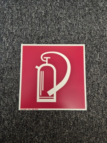 Brandschutzzeichen Feuerlöscher Aluminium 200x200mm, alte Norm, Liq