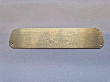Messing-Schild mit 4 Löchern 111.5 x 25.8 mm