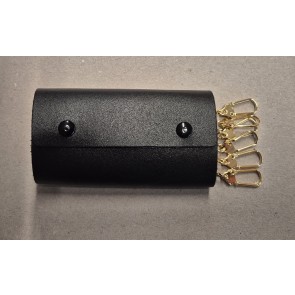 Schlüsseletui aus Leder mit 6 Karabinerhaken