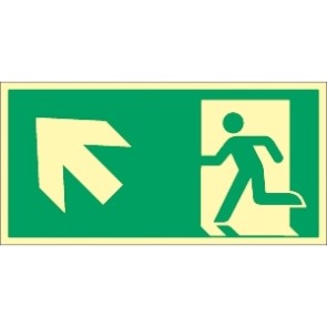 Fluchtwegschild Pfeil links oben