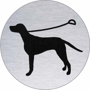 Hund anleinen Edelstahlschild 7284
