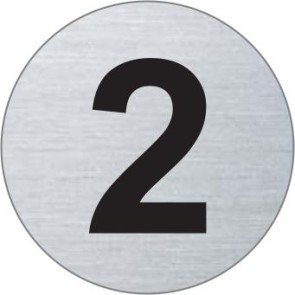 Nummer 2 Edelstahlschild 7294-2