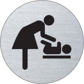 Wickelraum Edelstahlschild 7716
