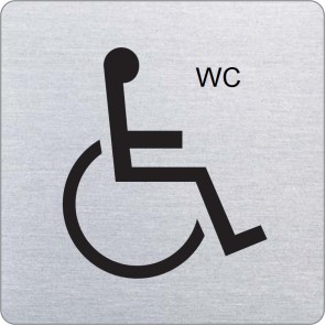 Rollstuhl WC Edelstahlschild 8935