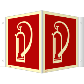 Brandschutzzeichen Winkel Feuerlöscher 200x200mm, altes Format